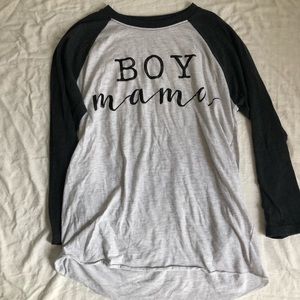 Boy mama baseball tee